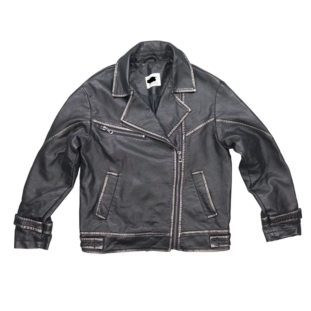 distressed leather zara faux leather moto jacket